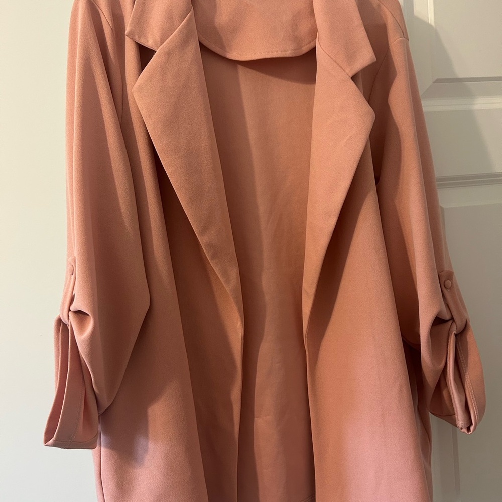 Andree by Unit Women's Pink Open Front Jacket Size 1X